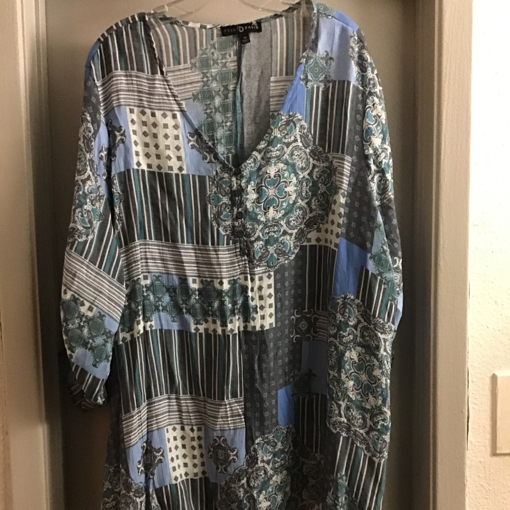 Ashley Stewart blue blouse
